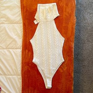 NWT Free People Ivory Knitted Bodysuit Size Small